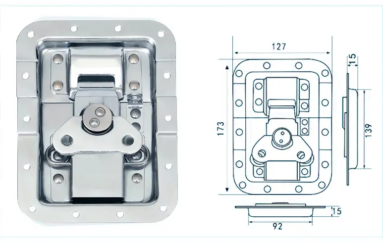 Road case butterfly latch lock M917-OL (5)8qw