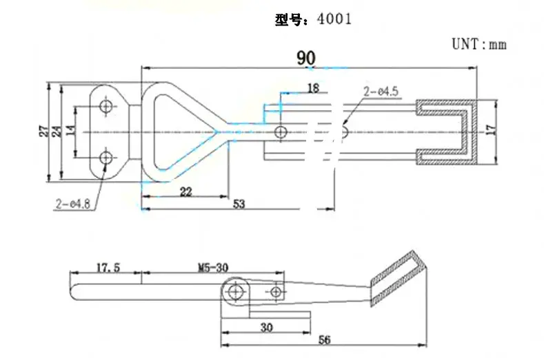 Adjustable toggle latch clamp GH-4001vl0