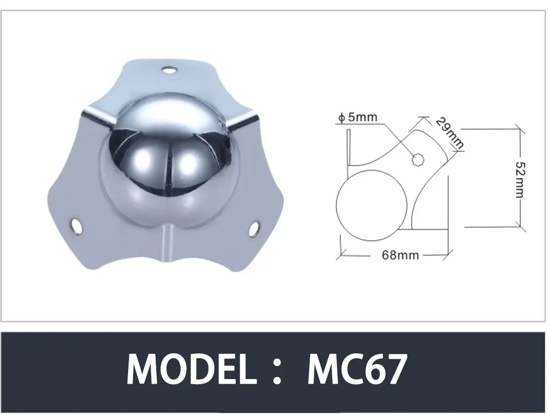 Medium size zinc ball corner for road case (5)q83