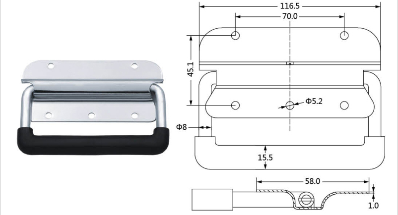 Case Aluminium handle spring M209h5q