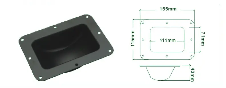 Recessed black dish for flight case on sale (5)z5h