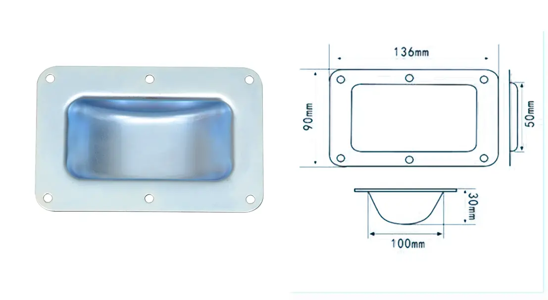 Road case recessed dish small size 13090MM (3)7rt