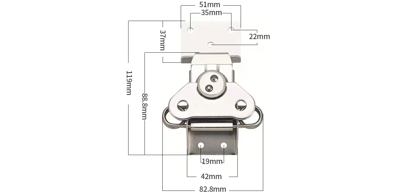 Large size butterfly latch lock M810B balck (5)vjk