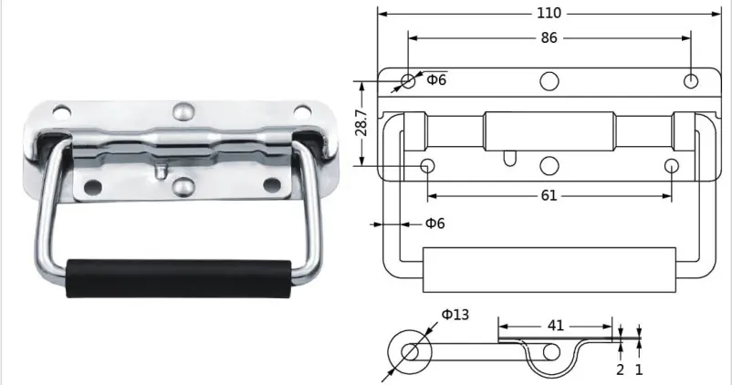 Stainless steel 110MM surface mounted handle M211SS (4)wlm