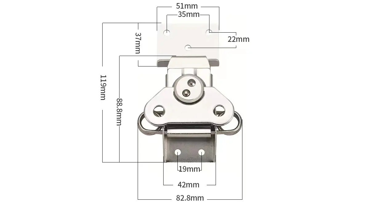 Large butterfly latch lock with no spring M812 (5)0ik