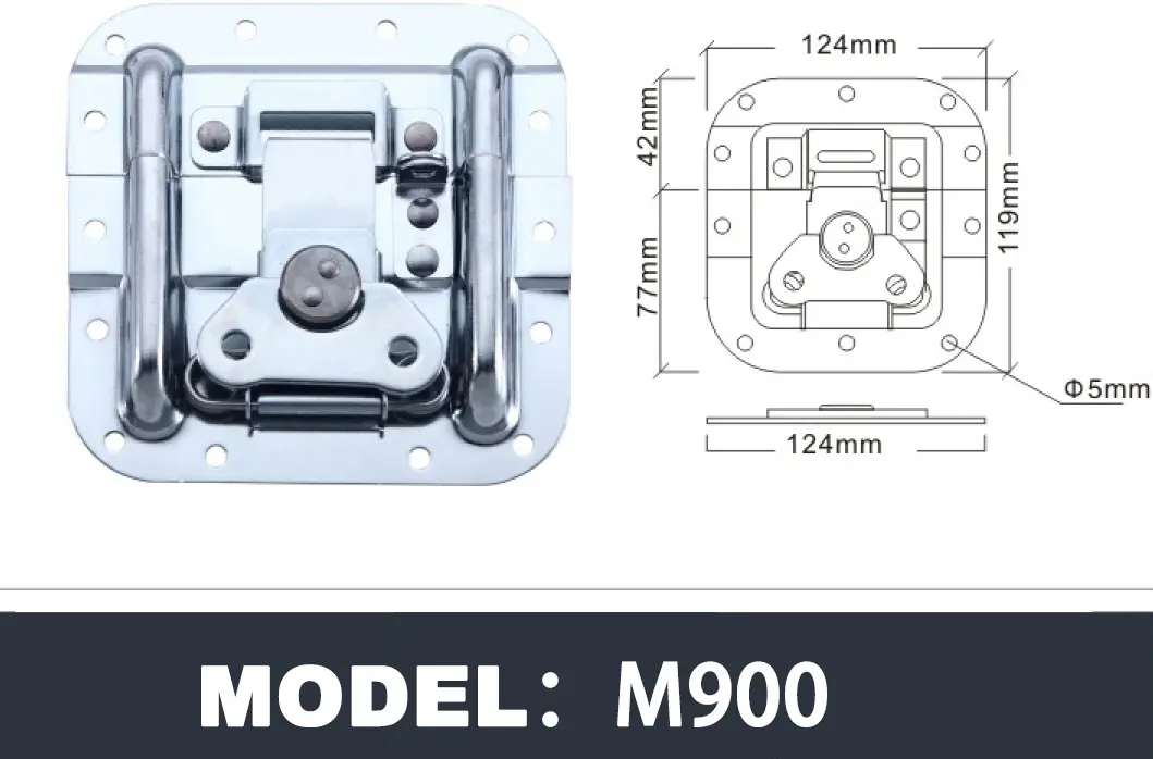 Stainless steel surface latch in dish with ridgesf2j