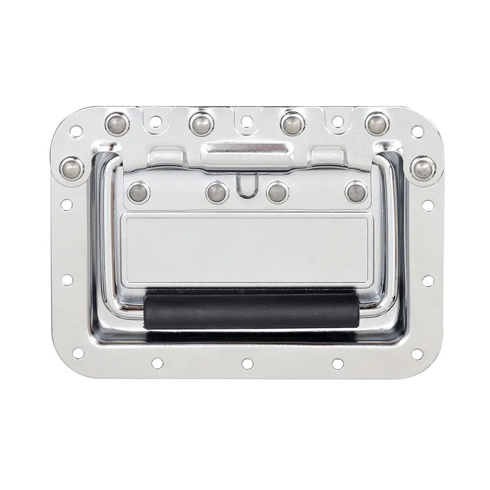Large recessed flight case handle in dish M276
