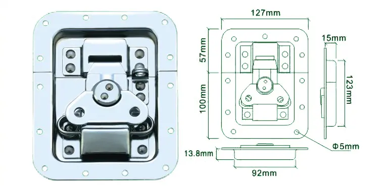 Padlockable Large size flight case latch in dish 157127 (5)jfm