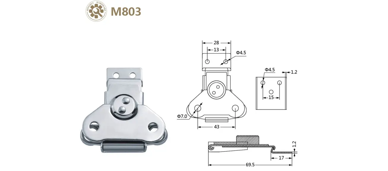 Road case butterfly latch lock M803 (5)31g